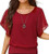 Hount Womens Round Neck Casual Loose Fit Summer Short Sleeve Chiffon Blouses Tops Shirts -XX-Large  Red-