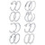 Briana Williams 16Pcs 20G 316L Stainless Steel Nose Rings Hoop Tragus Cartilage Helix Ring Lip Septum Piercing Ring 8mm Silver Nose Hoop