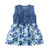 Baby Girls Mini Dress  1-4 Years Toddler Kid Baby Girl Sleeveless Denim Patchwork Floral Princess Dress Clothes