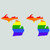 Two Pack Michigan State Shaped Gay Pride Rainbow Flag Sticker Self Adhesive Vinyl Decal Sticker LGBT MI Made in USA