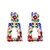 WPY Colorful Jewel Rhinestone Rectangle Geometric Drop Dangle Statement Fashion Earrings