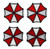 Resident Evil Umbrella Patch  1.5 X 1.5 inch - 4PC Mini Bundle - Iron on Sew on -M7