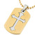 COOLSTEELANDBEYOND Silver Gold Stainless Steel Mens Dog Tag Pendant Necklace with Cross  23.6 inches Ball Chain