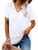 NSQTBA White Tshirts for Womens Short Sleeve Spring Tops Casual V Neck Shirts 2XL