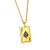 Stainless Steel Poker Card Pedant Punk Rock Ace Necklace for Men Boyfriend Gold