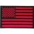 Red Black American Flag Patch - 3x2 inch. Embroidered Iron on Patch