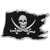 Pirate Skull Patch - 3.5x2.5 inch. Embroidered Iron on Patch