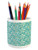 Ambesonne Nursery Pencil Pen Holder  Abstract Spring Cartoon with Continuous Flowers Blossom  Ceramic Pencil Holder for Desk Office Accessory  3.6 inch  X 3.2 inch   Aqua Teal