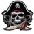 Hot Leathers Pirate Skull Patch  Multicolor  5 inch  Width x 5 inch  Height
