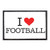 I Love Football Typewriter Morale Patch   Hook and Loop Attach for Hats  Jeans  Vest  Coat   2x3 in   by Pull Patch