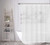 Home Maison Zoe Embroidered Linen Textured Mildew Resistant Fabric Shower Curtain Liner for Bathroom Waterproof | Water Repellent & Antibacterial - Assorted Colors 72 X 72 Inch White