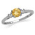 Silvershake Petite Natural Citrine and White Topaz 925 Sterling Silver Ring Size 9