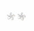 Sterling silver 925 Hawaiian plumeria flower cz post stud earrings 8mm