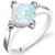 Created Opal Ring Sterling Silver Princess Cabochon 1.50 Carats Size 9