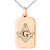 Tioneer Rose Gold Plated Stainless Steel Freemasons Masonic Compass Symbol Small Rectangle Dog Tag Charm Pendant Necklace