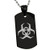 Tioneer Black Stainless Steel Biohazard Malware Symbol Dog Tag Pendant Necklace