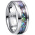 VAKKI 8mm Mens Abalone Shell Inlay Tungsten Carbide Wedding Band Beveled Edge Promise Ring Size 7.5