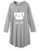 Arshiner Girls Cotton Cat Nightgowns Long Sleeve Nightdress Grey Size 9-10 Arshiner Girls Cotton Cat Nightgowns Long Sleeve Nightdress Grey Size 9-10