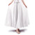 Aeslech Women s Bohemian Style Elastic Waist Band Cotton Linen Floor Length Maxi Skirt White 105cm