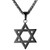 U7 Men Black Star of David Necklace Pendant Jewish Jewelry with 22 Inch Chain