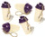 Tupperware Set of 5 Quick Shake Keychains. Deep Purple Seal