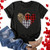 T Shirts for Women Buffalo Plaid Heart Top Valentine s Day T Shirt Short Sleeve Cute Graphic Print Tee