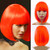 Short Bob Wigs With Straight Bangs 12Inch Short Synthetic Fiber Bob Wigs for Women Short Bob Wigs and Black Color Bob Wig With A Free Wig Cap Orange