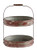 Creative Co-op Red Metal Oval 2 Tier Tray with Handle