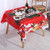 Christmas Tablecloth Square 54 x 54 Decorative Christmas Tablecloth Wrinkle and Water Resistant Holiday Table Cloth Red Merry Christmas Tablecloth  A
