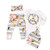 Newborn Baby Girl Clothes Outfits Infant Ruffle Romper Pants Cute Baby Girl Clothes 4PC Set 0-3 Months