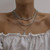 Chargances Chunky Chain Collar Choker for Women and Girls Necklace for Women and Girls Diamond Lock Pendant Multi Layer Chain Necklace Ladies Party Jewelry Silver