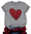 Women Valentine s Day Shirt Buffalo Plaid Leopard Love Heart Graphic Print Shirts Short Sleeve Wife Gift Tee Tops  Grey4  Medium