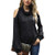 Aniywn Womens Cold Shoulder Lightweight T-Shirt Tops Casual Long Sleeve Solid Pullover Shirts Black