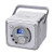 Jensen CD-555 White/Silver CD Bluetooth Boombox Portable Bluetooth Music System with CD Player +CD-R/RW & FM Radio with Aux-in & Headphone Jack Line-In