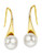 Freshwater Pearl Earrings Dangle Drop Sterling Silver Earrings 8mm Natural Pearl Fine Jewelry for Women  Gold