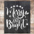 Merry and Bright Chalkboard Christmas Art Print - Unframed - 8x10
