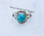 925 Sterling Silver Turquoise Ring Size US 6 - Turquoise Stone Gemstone Statement Ring Gift Jewellery For Girl Women