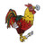 Pot Smoking Pals Chill Stoned Rooster - Iron on Embroidered Patch Applique
