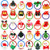 30 Pieces Christmas Tree Santa Claus Snowman Baby Girls Ponytail Holders Elastic Hair Ties Ropes Christmas Hair Accessories for Girls Babies Toddlers