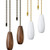 4 Pieces Ceiling Fan Chain Pulls Wooden Pull Chain Extension Pull Chain for Ceiling Light Lamp Fan Chain  Walnut and White Color