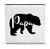 Hat Shark Parent Bear Negative Space Text Silhouette 4 inch  X 4 inch  Iron On Patch Applique  Papa Bear