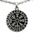 Vegvísir wayfinder Guidepost Safe Travel Compass Talisman Viking Pewter Pendant  Stainless Steel Chain