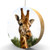 Giraffe Portrait Hardwood Oak Fan Light Pull