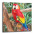 3dRose dpp_34878_1 Live Parrot on Tropical Tree-Wall Clock, 10 by 10-Inch