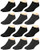 AND1 Men s Athletic Arch Compression Cushion Comfort No Show Socks  12 Pack   Black Gray  Shoe Size  6-12.5