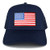 Armycrew XXL Oversize White Black Border USA Flag Patch Mesh Back Trucker Baseball Cap - Navy