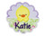 Baby Girl Easter Chick Personalized Applique Patch in your choice of sew on or Iron on patch