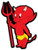 LITTLE DEVIL CARTOON KIDS CHILDREN sticker decal 4 inch  x 5 inch