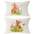 Hysunland Set of 2 Happy Easter Spring Gift Pillow Covers 12x20 Inch Watercolor Bunny Rabbits Beige Burlap Decorative Rectangular Pillow Cases Cushion Covers for Couch Bed Living Room