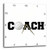 3dRose DPP_192410_1 Coach, Black Letters with Volleyball on White Background Wall Clock, 10 by 10-Inch